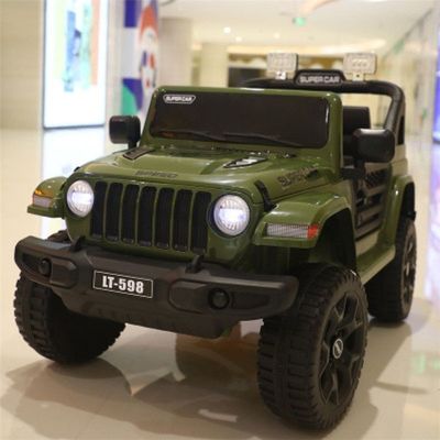 Дети ездят на автомобиле 12В электрический 2-местный с дистанционным управлением и зарядной батареей